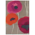 Sanderson Poppies Designer Wool Rug, 350x250cm, Red / Orange