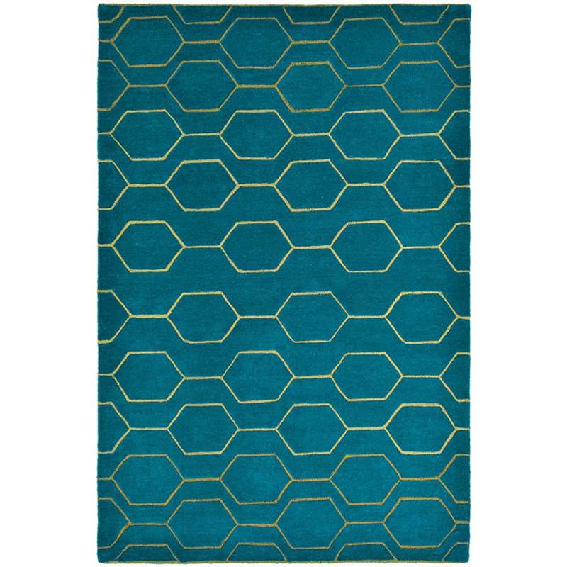 Wedgwood Arris Hand Tufted Designer Wool Rug, 350x250cm, Teal