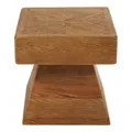 Amalfi Elroi Reclaimed Pine Timber Square Pedestal Side Table