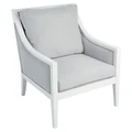 Society Home Altair Fabric & Timber Hamptons Armchair, White / Grey