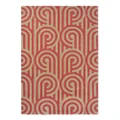 Florence Broadhurst Turnabouts Hand Tufted Designer Wool Rug, 180x120cm, Claret