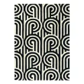 Florence Broadhurst Turnabouts Hand Tufted Designer Wool Rug, 280x200cm, Black