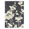 Florence Broadhurst Floral 300 Hand Tufted Designer Wool Rug, 240x170cm, Charcoal