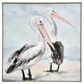 "Pelican Duo" Framed Canvas Wall Art Painting, 83cm