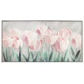 "Soft Tulip Garden" Framed Canvas Wall Art Painting, 123cm