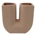 Phyllis Ceramic Double Tubular Bud Vase, Latte