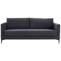 Jilliby Velvet Fabric Sofa, 3 Seater, Charcoal