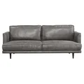 Ashcroft Leather Look Fabric Sofa, 3 Seater, Slate