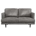 Ashcroft Leather Look Fabric Sofa, 2 Seater, Slate