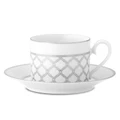 Noritake Eternal Palace Fine Porcelain Tea Cup & Saucer Set, Platinum