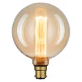 Mercator G125 Decorative LED Filament Bulb, B22, 4W, 1800K, Amber