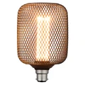 Mercator Metal Mesh Cylinder Decorative LED Filament Bulb, B22, 4W, 1800K, Black