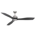 Clarence Ceiling Fan, 142cm/56", Brushed Chrome / Black