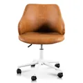 Alberti Faux Leather Office Chair, Vintage Tan / White