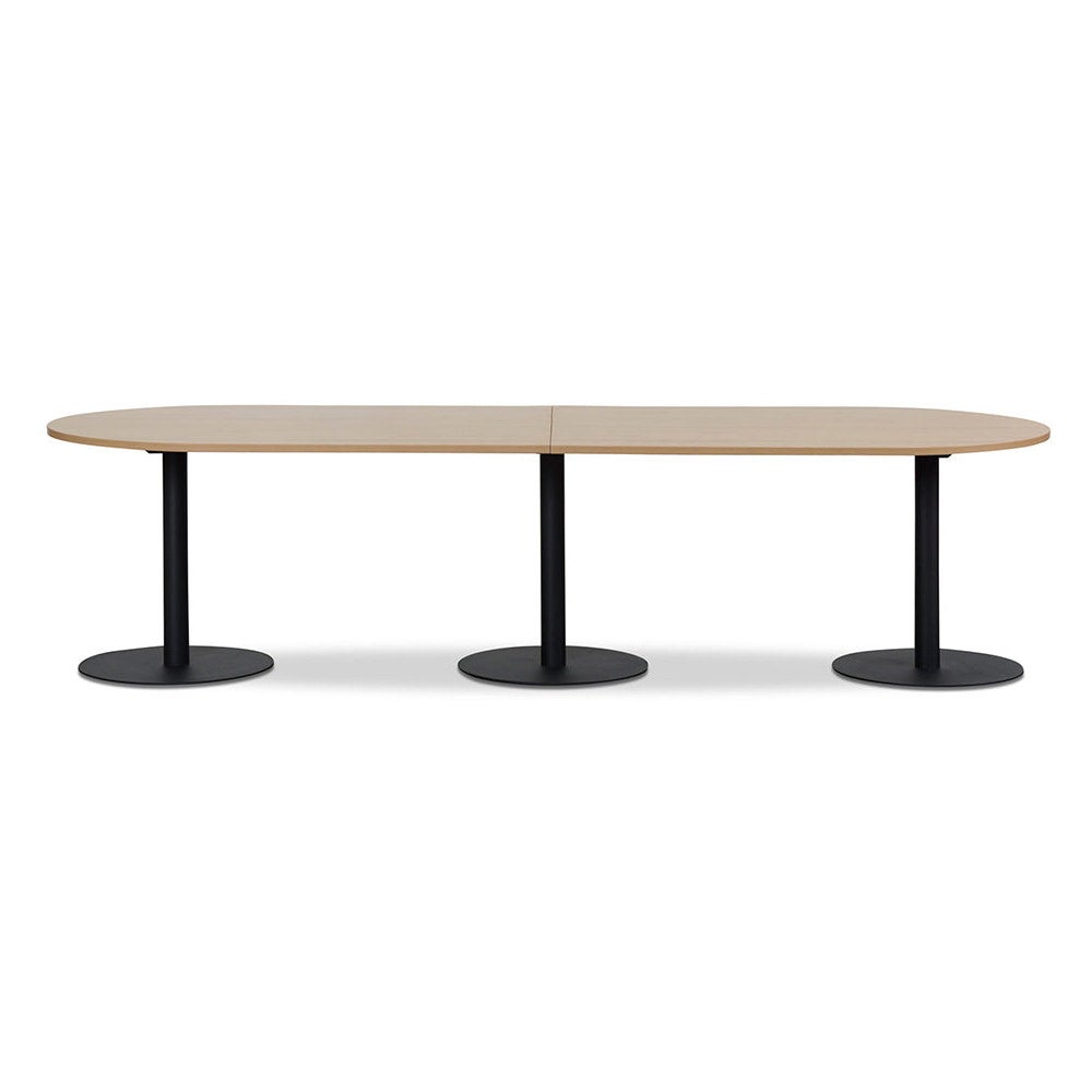 Avedore Wood & Metal Oval Conference Table, 300cm, Natural / Black