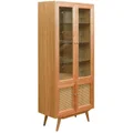 Norma Tasmanian Oak & Rattan 4 Door Display Cabinet