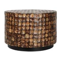 Coco Coconut Shell Inlaid Round Coffee Table, 60cm