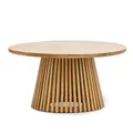 Pedie Teak Timber Round Coffee Table, 80cm, Natural