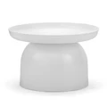 Sirkel Steel Round Tray Top Pedestal Coffee Table, 60cm, White