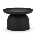 Sirkel Steel Round Tray Top Pedestal Coffee Table, 60cm, Black