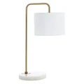 Ingrid Metal & Marble Base Table Lamp, White / Gold