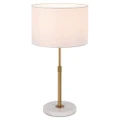 Placin Iron & Marble Base Adjustable Table Lamp, Antique Gold / White