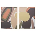 "Earthy Abstract" 2 Piece Framed Canvas Wall Art Set, 80cm