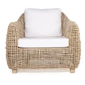 Mason Rattan Lounge Armchair, White Wash