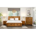 Oxley 4 Piece Pine Timber Bedroom Suite with Tallboy, Queen