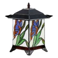 Misaku Tiffany Style Stained Glass Table Lantern, Butterfly