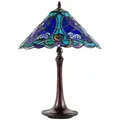 Paloma Tiffany Style Stained Glass Table Lamp, Blue