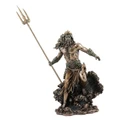 Veronese Cold Cast Bronze Coated Greek Mythology Figurine, Poseidon Holding Trident