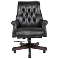 Osborne Aged Leather Bankers Chair, Black