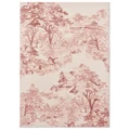 Ted Baker Landscape Toile Hand Loomed Designer Cotton Rug, 200x140cm, Light Pink