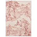 Ted Baker Landscape Toile Hand Loomed Designer Cotton Rug, 240x170cm, Light Pink