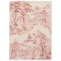 Ted Baker Landscape Toile Hand Loomed Designer Cotton Rug, 280x200cm, Light Pink