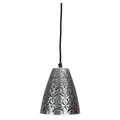 Merakesh Embossed Aluminium Cone Pendant Light, Antique Zinc