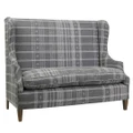 Providence Fabric Wing Back Sofa, 2 Seater, Charcoal Ribbon