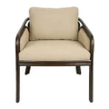 La Rou Rattan & Fabric Armchair, Brown / Beige