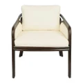 La Rou Rattan & Fabric Armchair, Brown / White