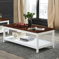 Corinth Timber Coffee Table, 120cm, Brown / White