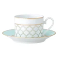 Noritake Eternal Palace Fine Porcelain Tea Cup & Saucer Set, Mint