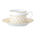 Noritake Eternal Palace Fine Porcelain Tea Cup & Saucer Set, Caramel