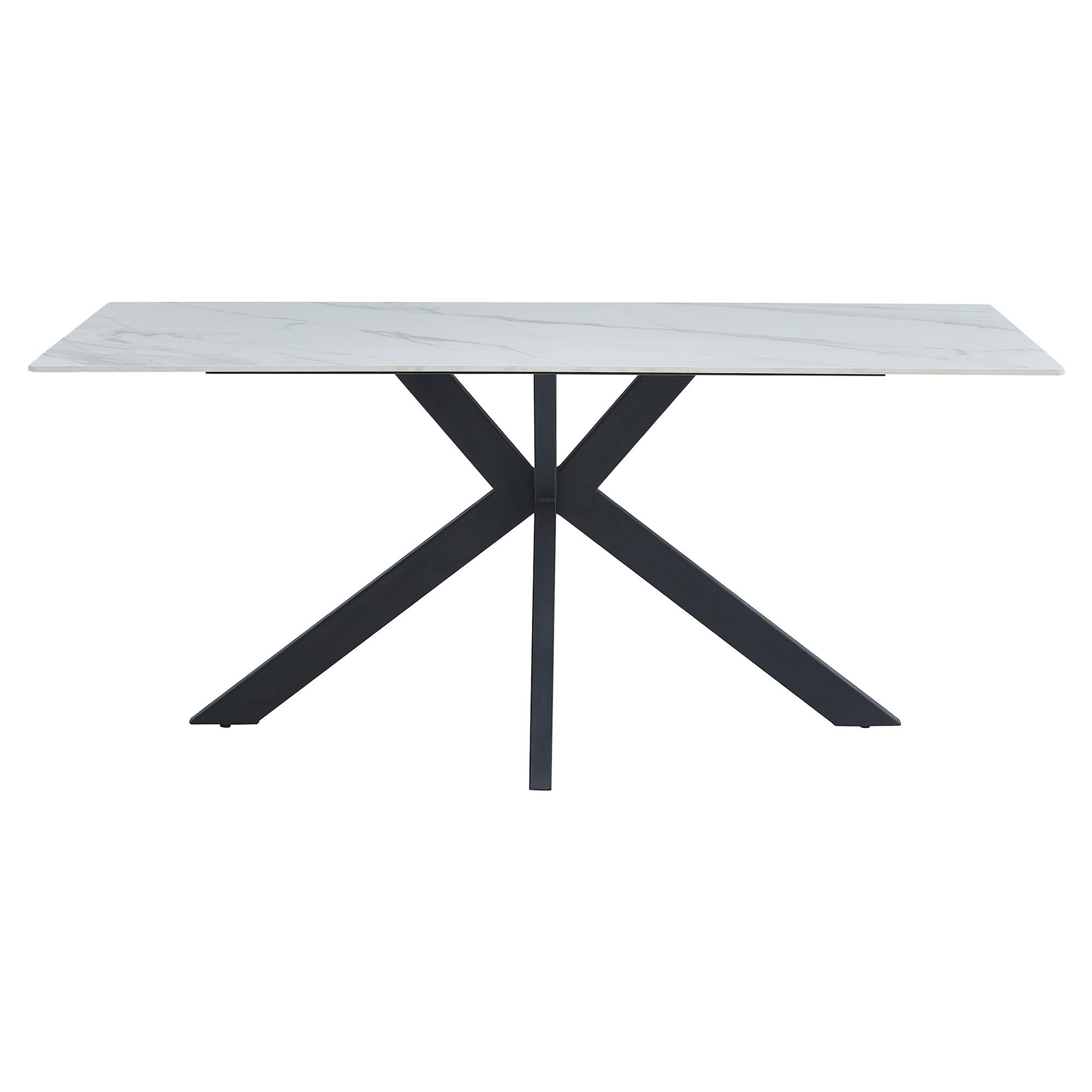 Delway Ceramic Top Dining Table, 180cm, Snow White