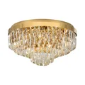 Valparaiso Crystal Glass & Steel Batten Fix Ceiling Light, 11 Light, Gold