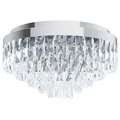 Valparaiso Crystal Glass & Steel Batten Fix Ceiling Light, 8 Light, Chrome