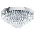 Valparaiso Crystal Glass & Steel Batten Fix Ceiling Light, 11 Light, Chrome