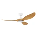 Noosa Indoor / Outdoor DC Ceiling Fan with Remote, 132cm/52", White / Bamboo