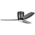 Seacliff Indoor / Outdoor DC Hugger Ceiling Fan with CCT LED Light & Remote, 112cm/44", Black