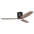 Seacliff Indoor / Outdoor DC Hugger Ceiling Fan with CCT LED Light & Remote, 132cm/52", Black / Light Walnut